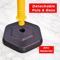 Yellow 100cm delineator post with PVC weighted base for outdoor traffic management