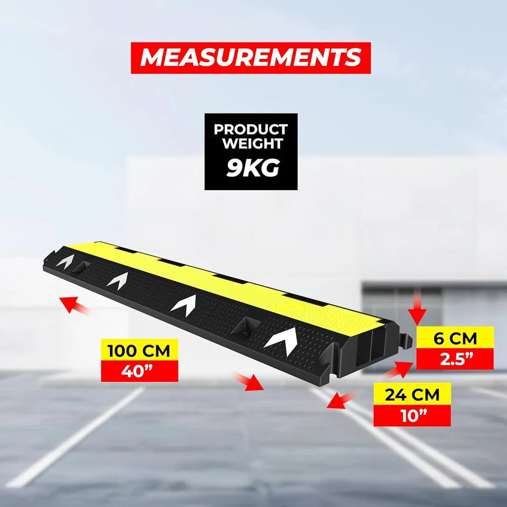 2 channel PVC cable protector ramp with flip lid for cable management and safety
