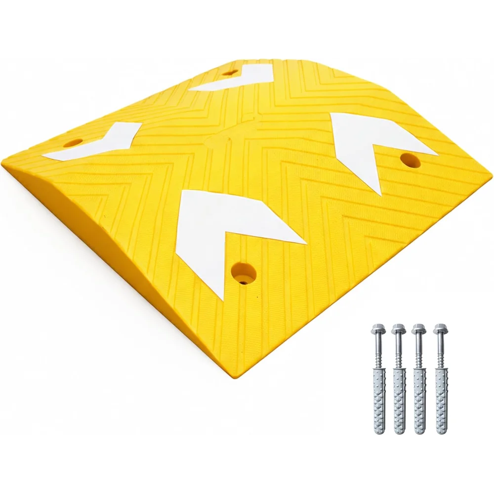 PVC speed ramp 55cm yellow with 7.5cm height for traffic calming and vehicle safety