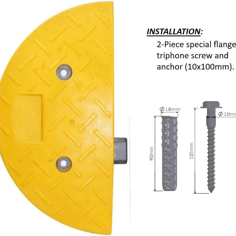 PVC speed ramp end piece 20CM yellow for smooth vehicle transition