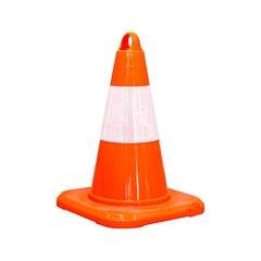 32CM orange PVC traffic cone with reflective band for road safety