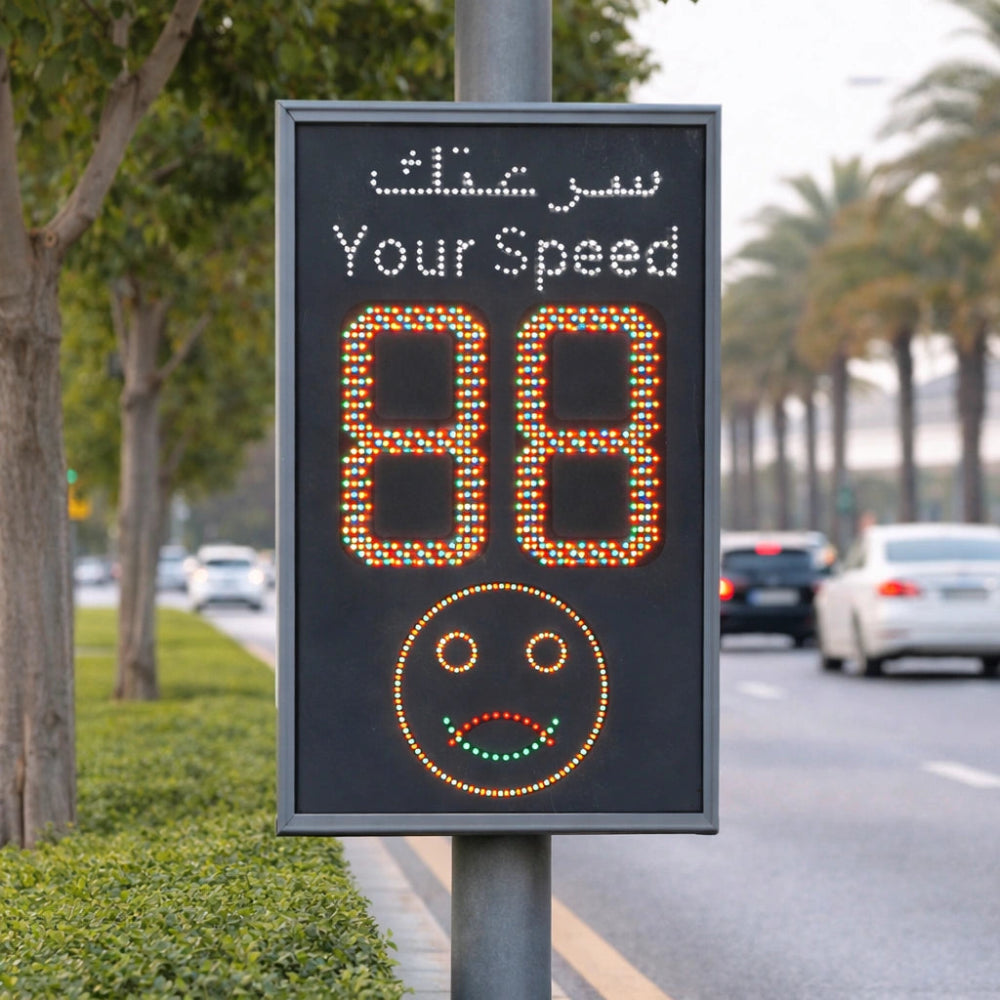 radar speed detector 2 digit smiley