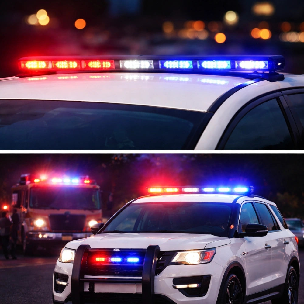 Red blue LED strobe light bar 90CM for warning and emergency use