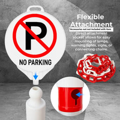 120cm Reflective Delineator Post | Red Parking Barrier Post with Sand Weighted Base