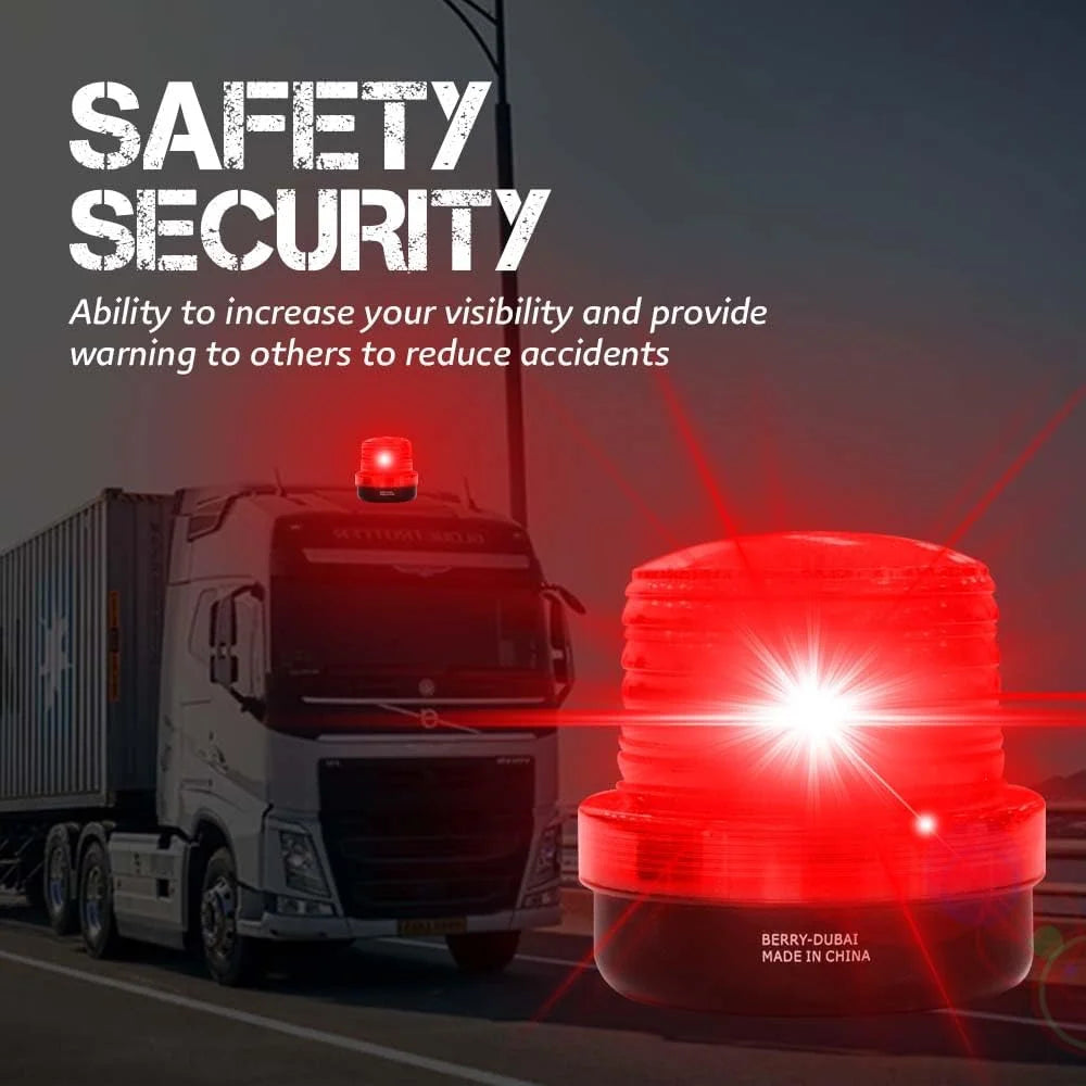 220V red rotating warning beacon light for traffic and industrial use