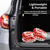 25m red and white plastic safety chain for traffic and hazard marking