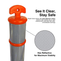 delineator post with reflective collars