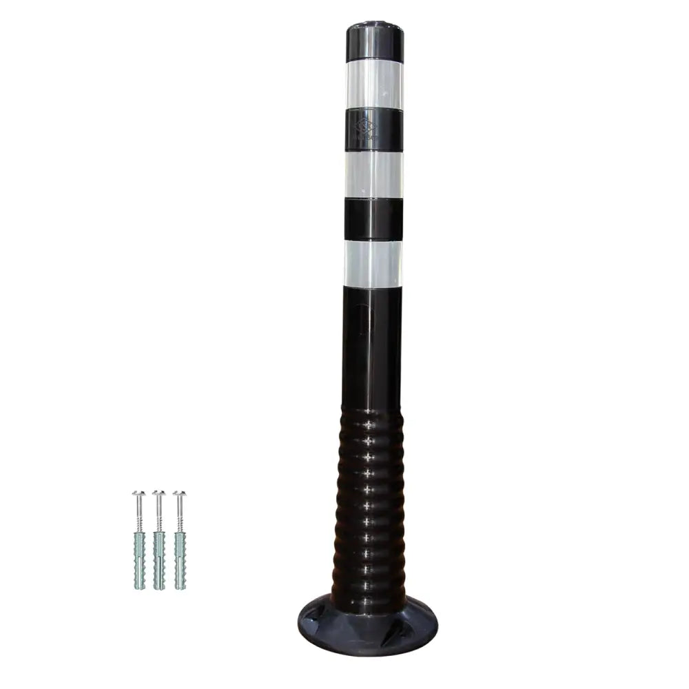 Reflective flexible PU delineator post black 75cm for traffic safety