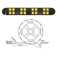 Reflective PVC speed ramp 50CM black yellow for traffic calming