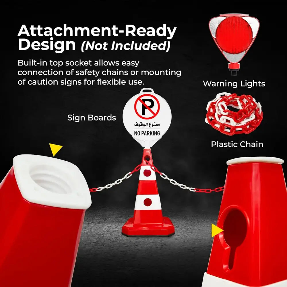 Heavy duty 62cm PVC reflective traffic cone for high visibility safety
