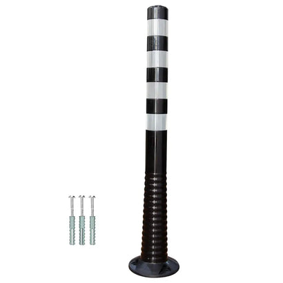 Flexible PU delineator post 100CM black with reflective bands for road safety