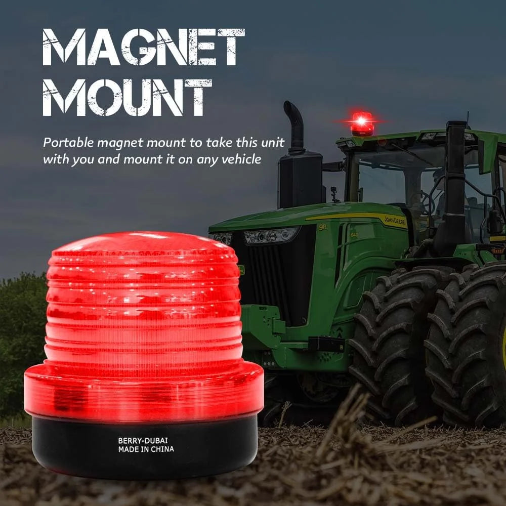 Red rotating beacon warning light 220V for safety and emergency signaling