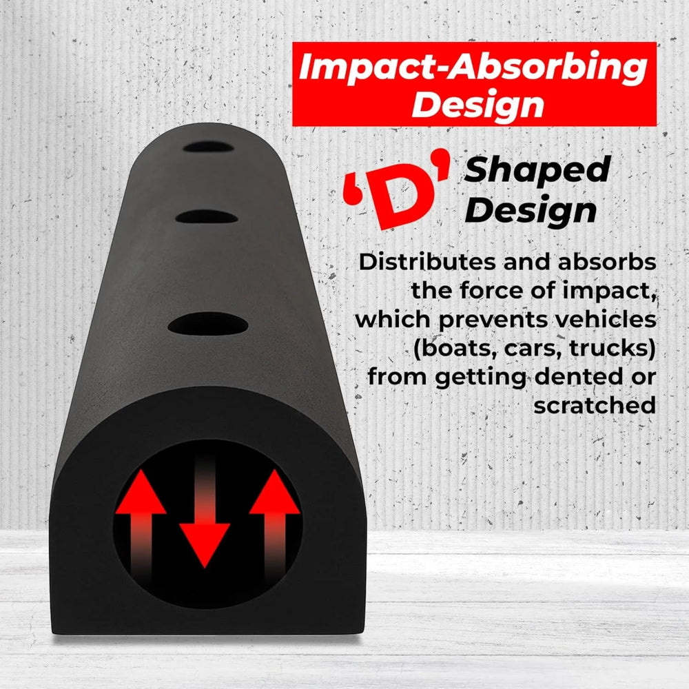 Black 'D' shaped wall fender 