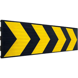 Black and yellow striped warning sign