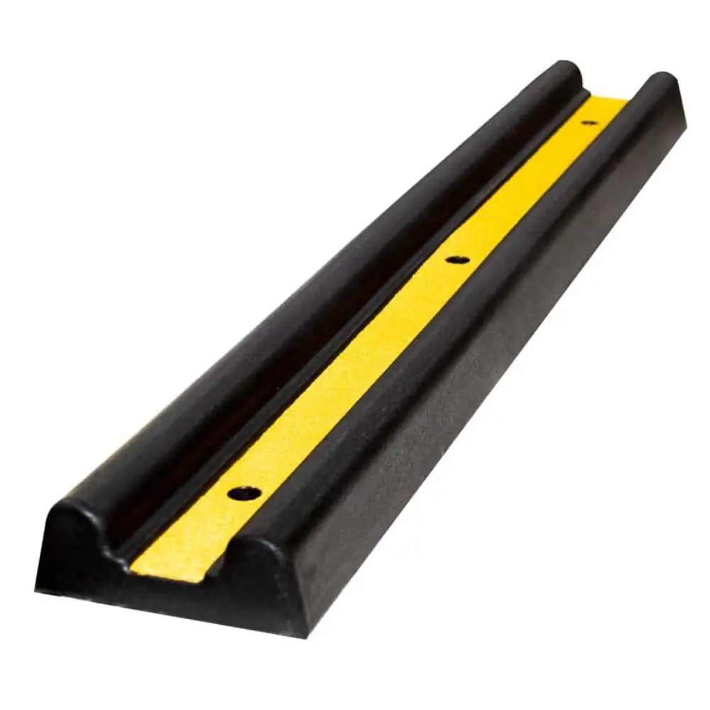 Rubber wall guard black with yellow reflective strip 100cm