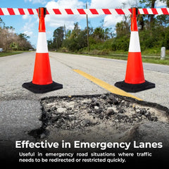 Safety retractable traffic cone belt, 3 meters, red and white, suitable for events and parking areas