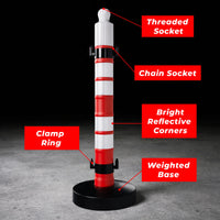 120×75CM sign board with barrier post set for construction and traffic control