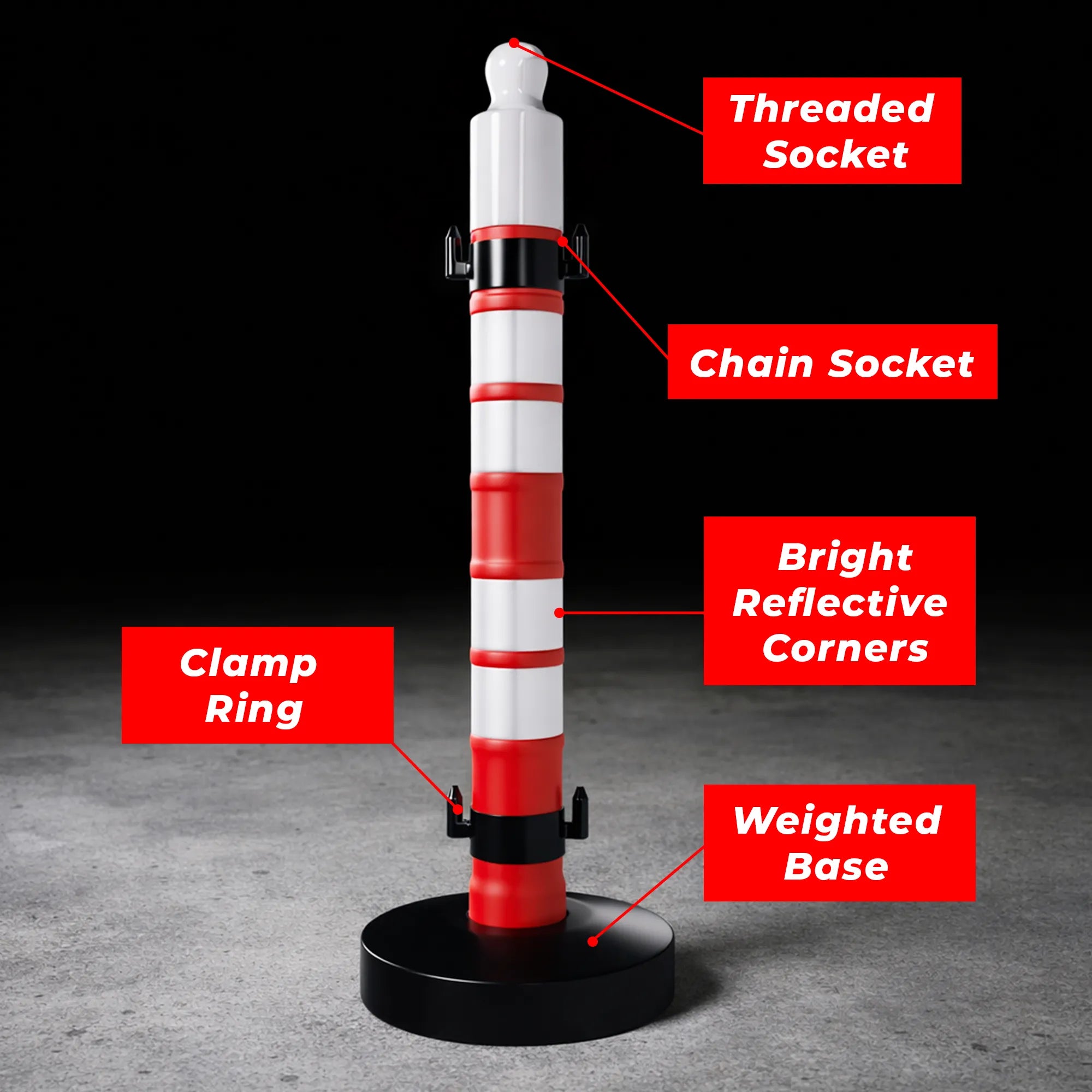 120×75CM sign board with barrier post set for construction and traffic control