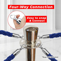 Silver Crowd Control Stanchion Post | Luxury Queue Barrier Post for Hotels, Events & Red Carpet