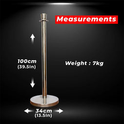 Silver Crowd Control Stanchion Post | Luxury Queue Barrier Post for Hotels, Events & Red Carpet