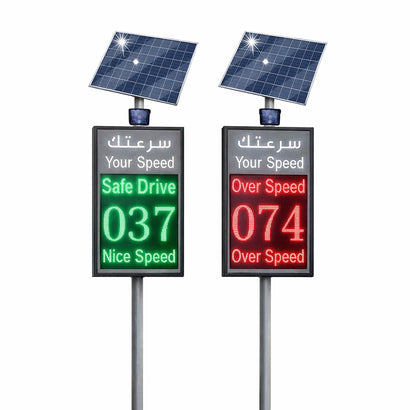Solar LED speed detection radar display for traffic speed monitoring