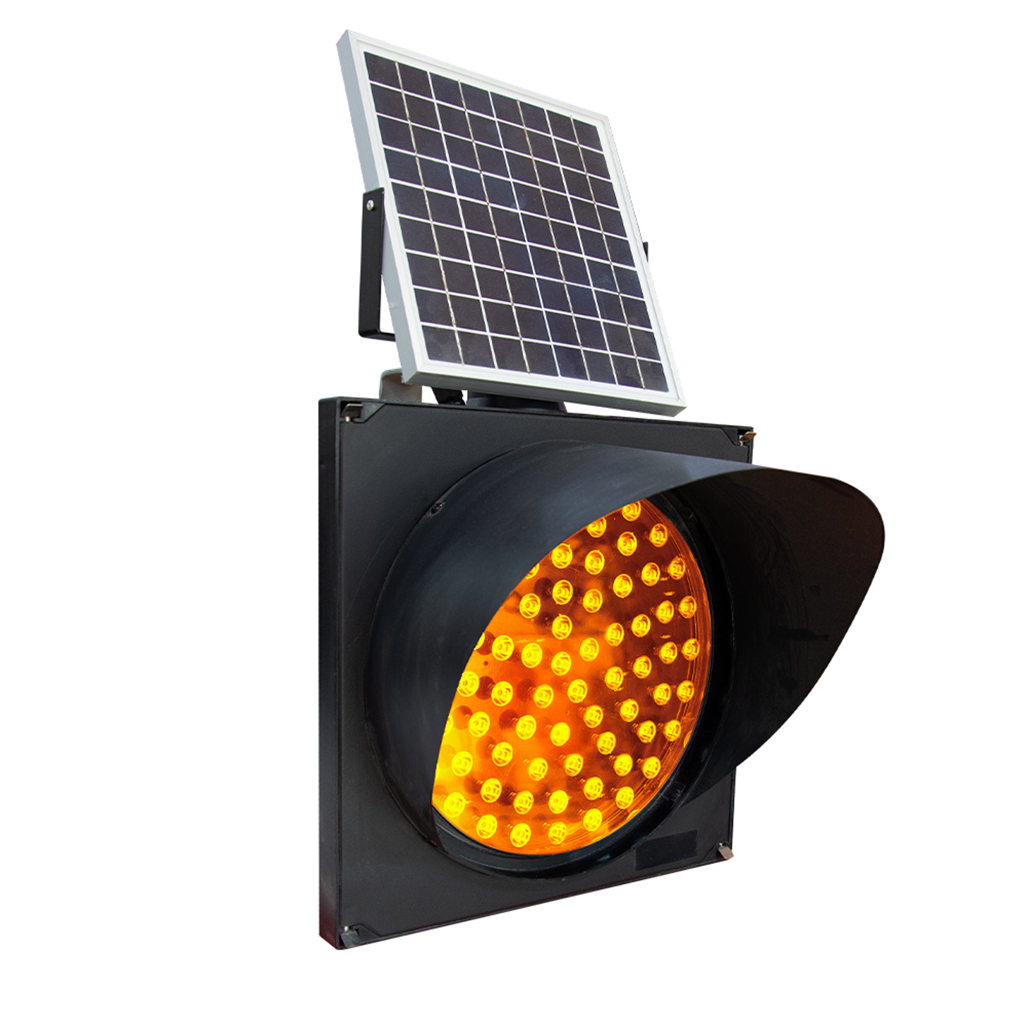 300mm yellow blinking solar LED warning light for traffic and construction safety