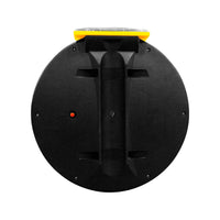 Black and yellow object on a white background