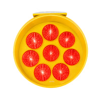 Solar LED warning light with 8 orange LEDs for flashing beacon safety applications