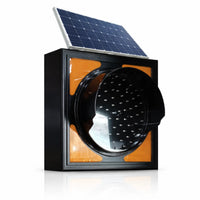 Solar panel on top of warning light 