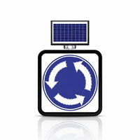 Solar roundabout traffic sign 600MM LED warning for road safety