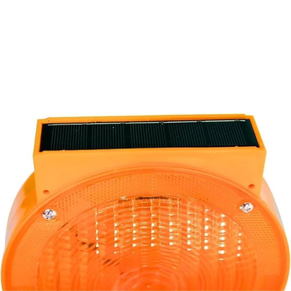 Orange solar panel with black solar cells on a white background