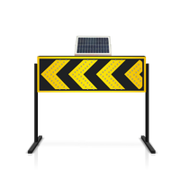1200mm solar yellow arrow warning sign with stand for traffic and road safety
