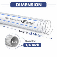 Piri Industries Mermaid hose with dimensions labeled on a white background