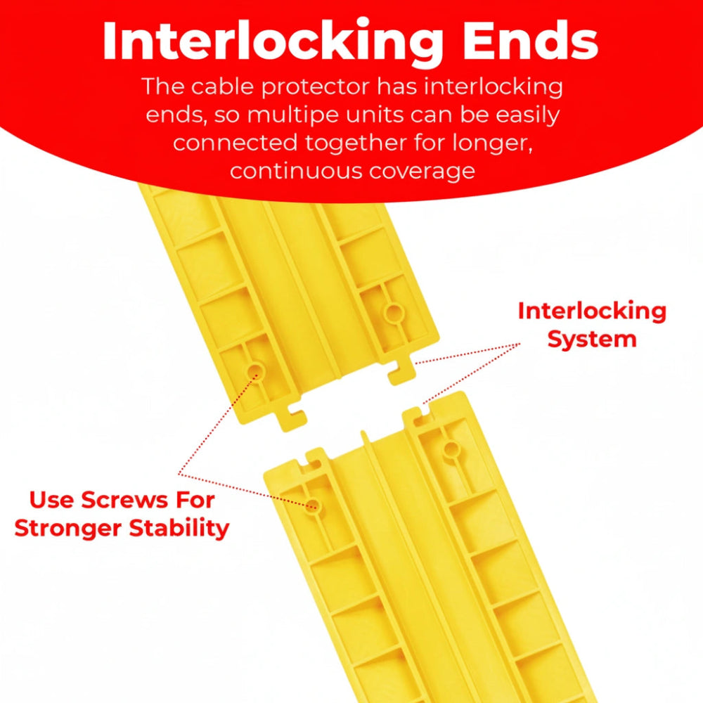 Yellow cable protector with interlocking