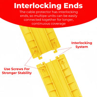 Yellow cable protector with interlocking