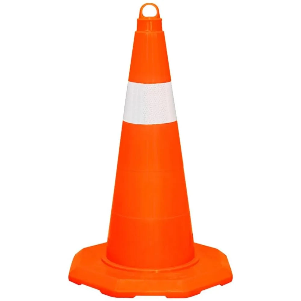 Orange traffic cone with reflective