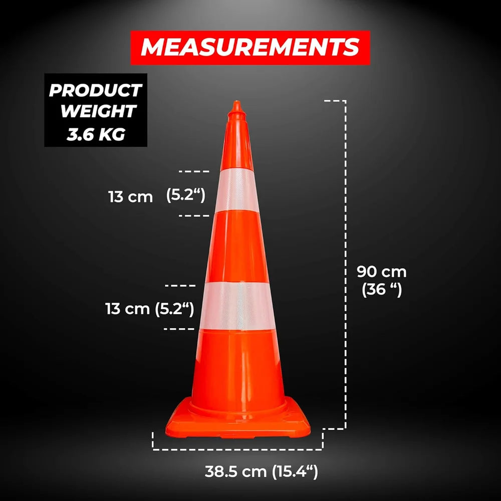 Orange 90cm PVC unbreakable traffic cone for construction and safety zones