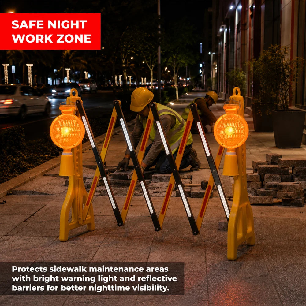 Orange solar powered LED warning light for traffic cones and emergency signaling