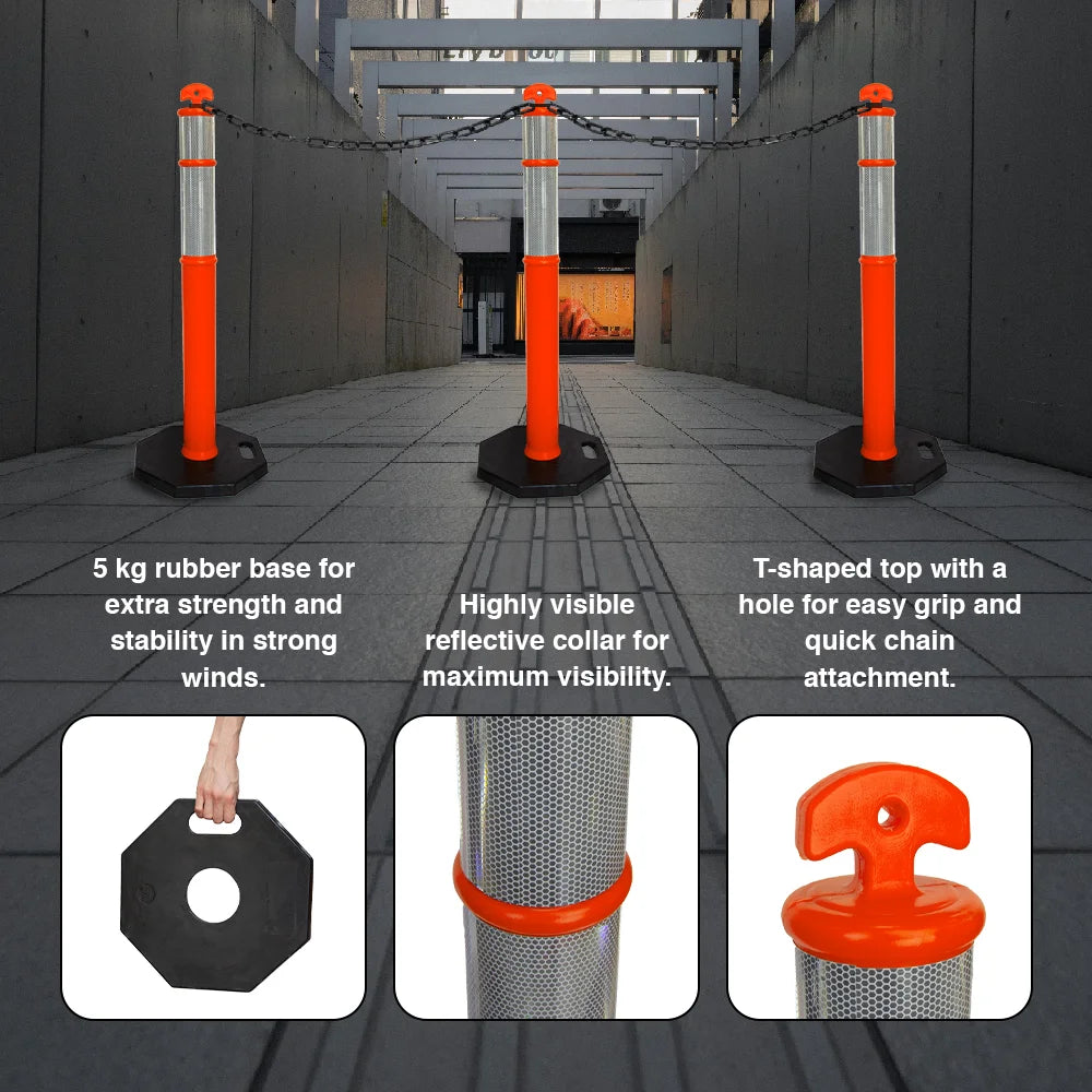 traffic post with rubber base