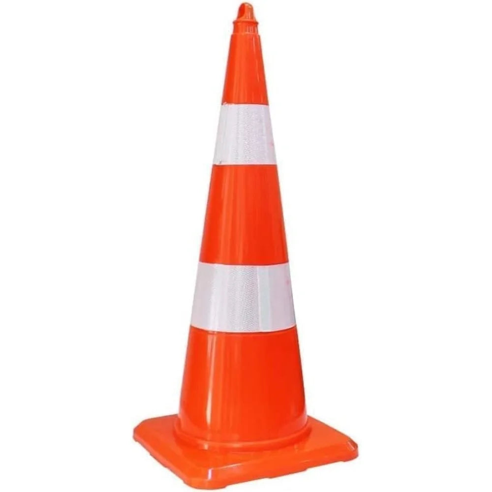 90cm unbreakable PVC traffic cone in orange for road safety and traffic control