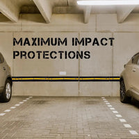 Impact-resistant rubber wall guard with reflective yellow stripe