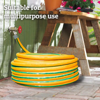 Bright yellow reinforced garden hose by Mermaid, 1/2 inch, 50M length