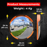 60cm wide-angle parking mirror, convex design for better visibility in driveways and parking lots