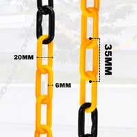 Berry plastic warning chain 6mm 25m in yellow and black for safety zones