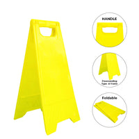Bright yellow blank floor sign for custom warnings