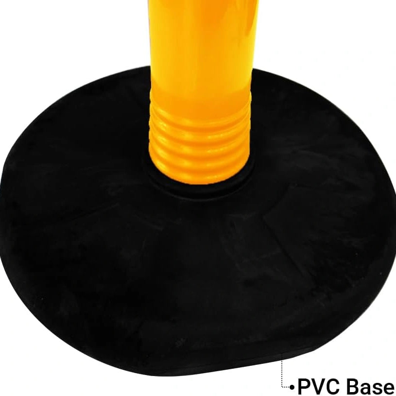 110CM yellow traffic delineator post with heavy PVC base for road and parking safety