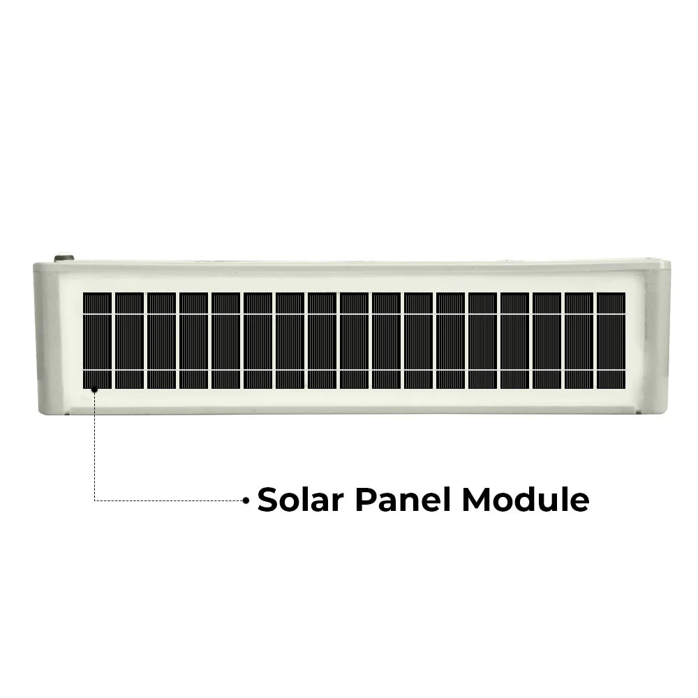 Yellow white solar powered LED flashing light with 64 LEDs for outdoor safety